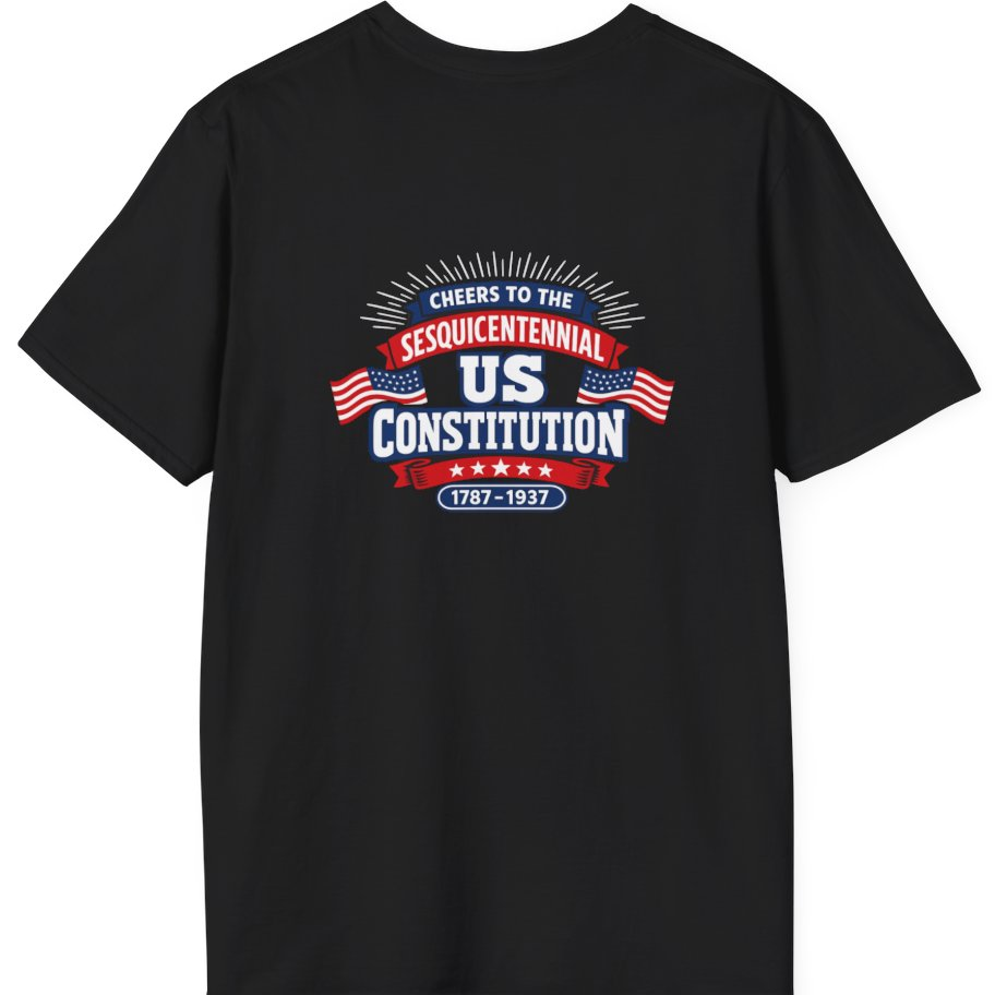 Cheers To The Sesquicentennial Us Back Print T-Shirt - Black back