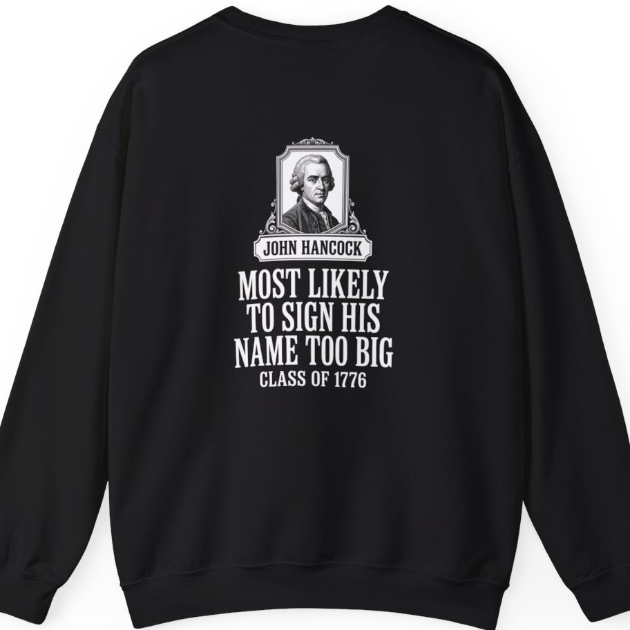 John Hancock Signature Superlative Back Print Sweatshirt - Black back