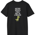 History Repeats Itself Back Print T-Shirt - Black back