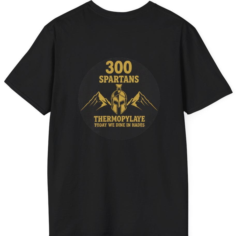 Spartans Thermopylae Back Print T-Shirt - Black back