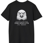 Stressed Eagle Fine Since Back Print T-Shirt - Black back