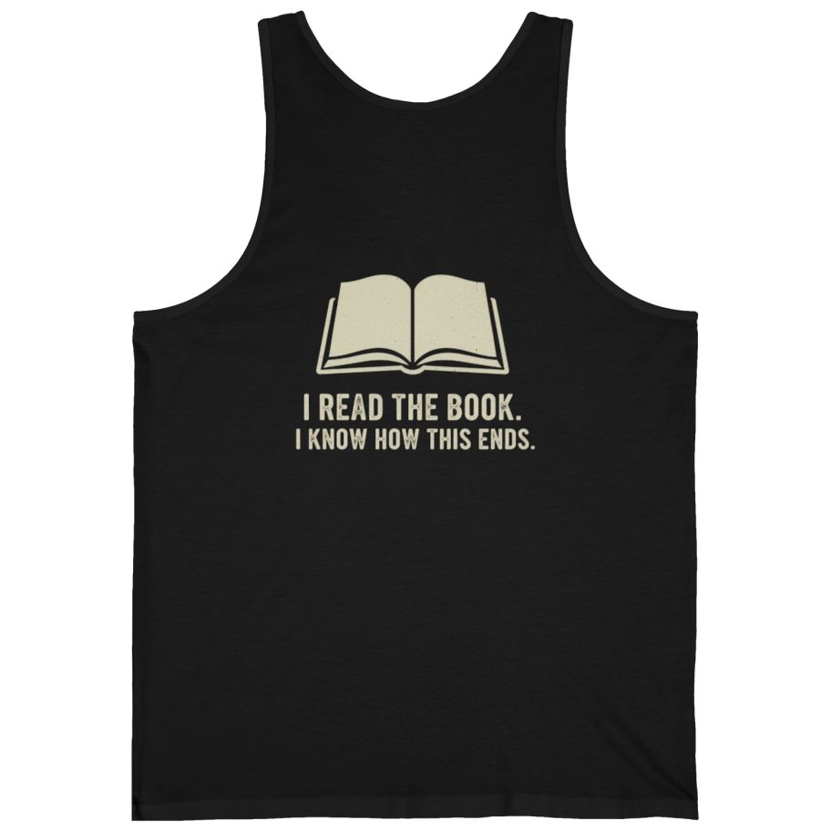 I Read The Book Back Print Tank Top - Black back