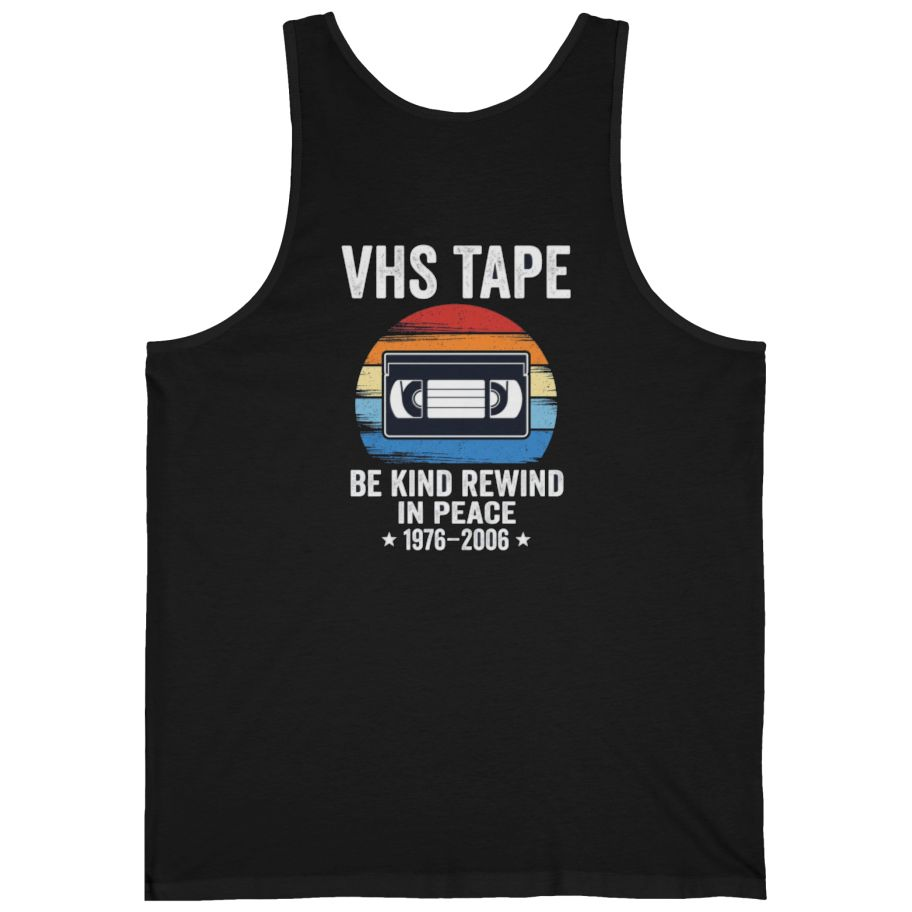 Vhs Tape Memorial Back Print Tank Top - Black back