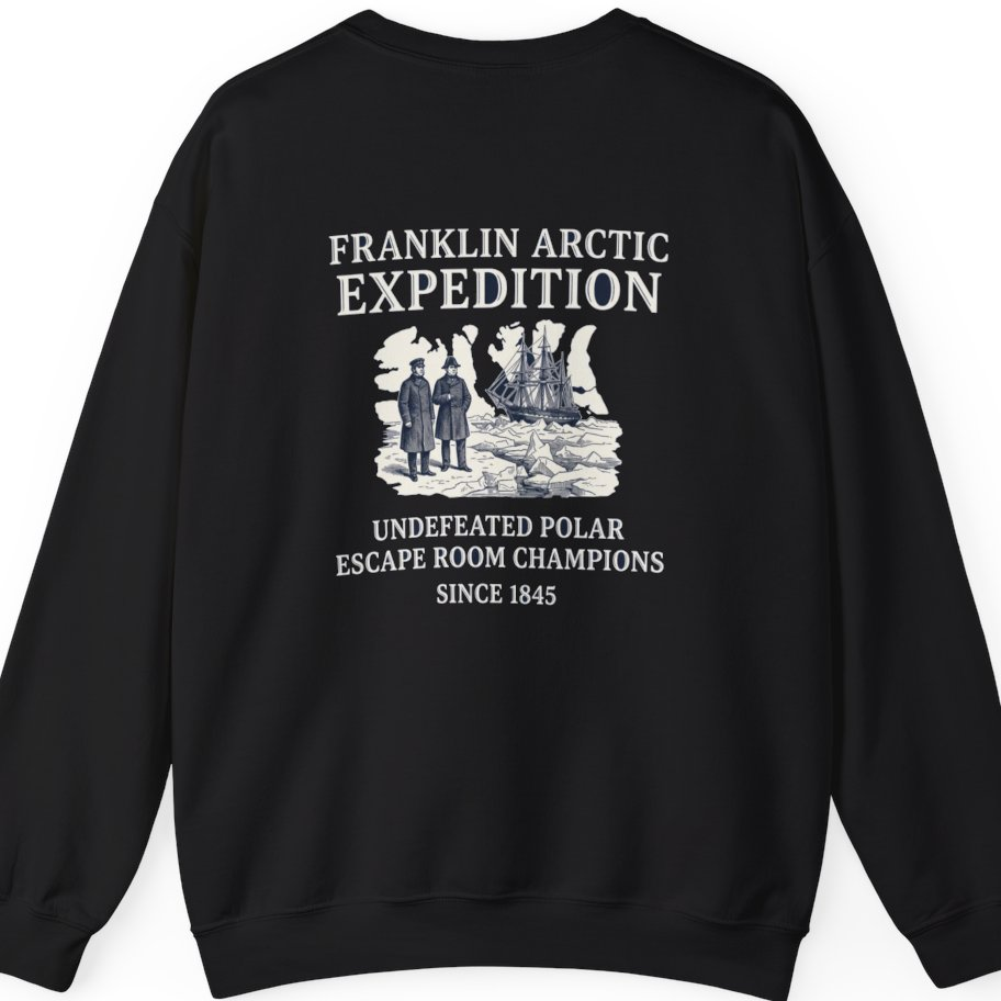 Franklin Arctic Expedition Escape Room Back Print Sweatshirt - Black back
