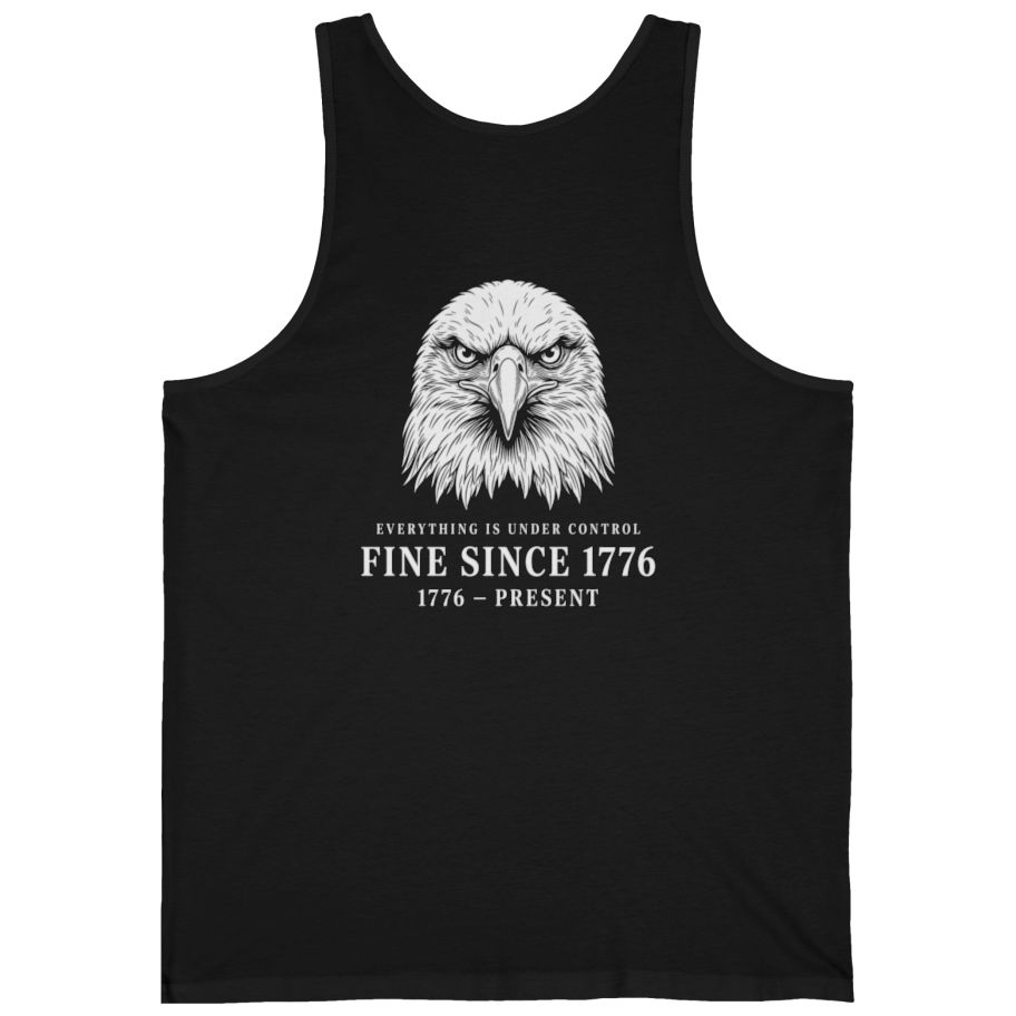 Stressed Eagle Fine Since Back Print Tank Top - Black back