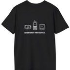 Never Forget Their Service Obsolete Back Print T-Shirt - Black back