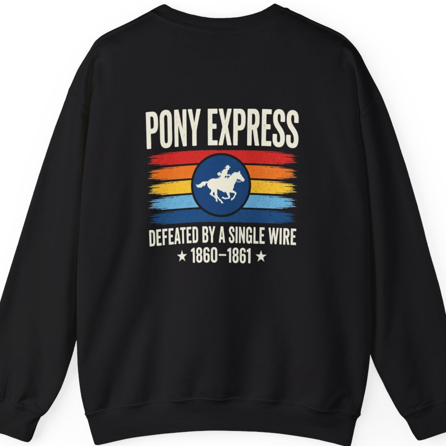 Pony Express Memorial Back Print Sweatshirt - Black back