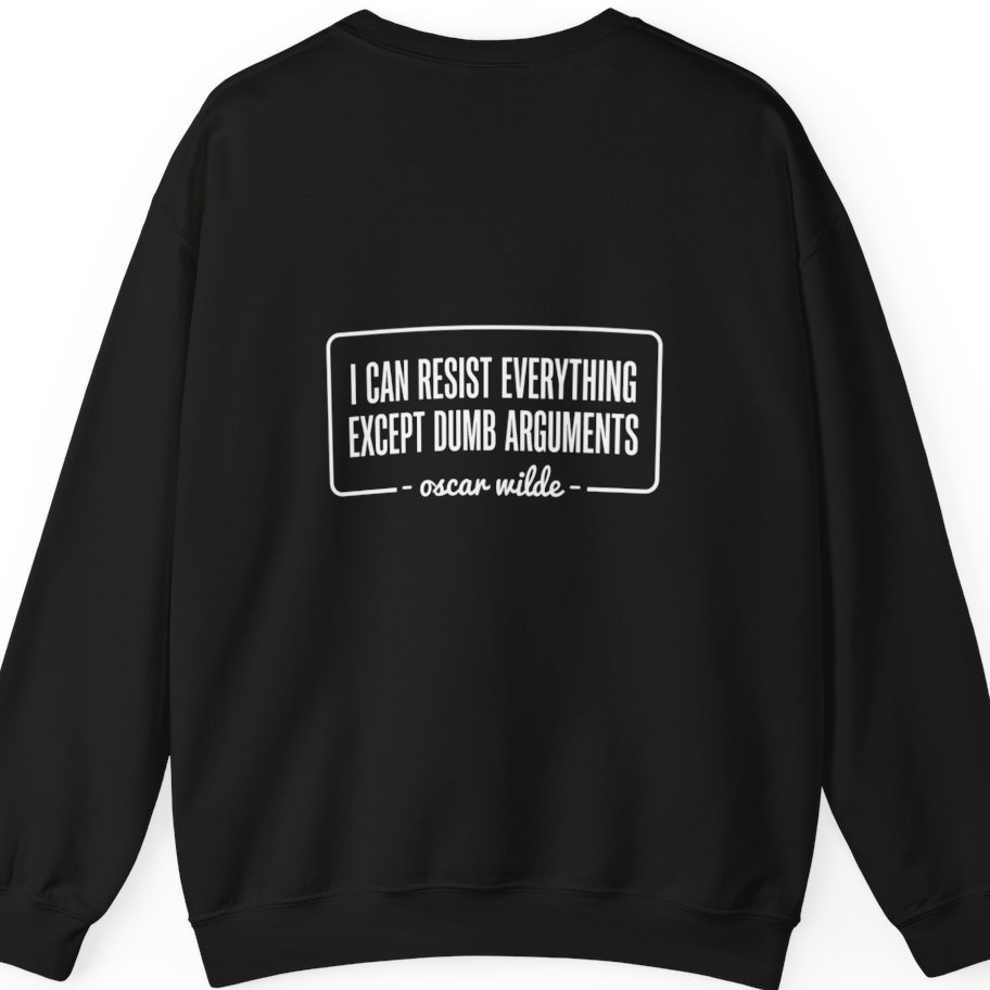 Oscar Wilde Quote Back Print Sweatshirt - Black back