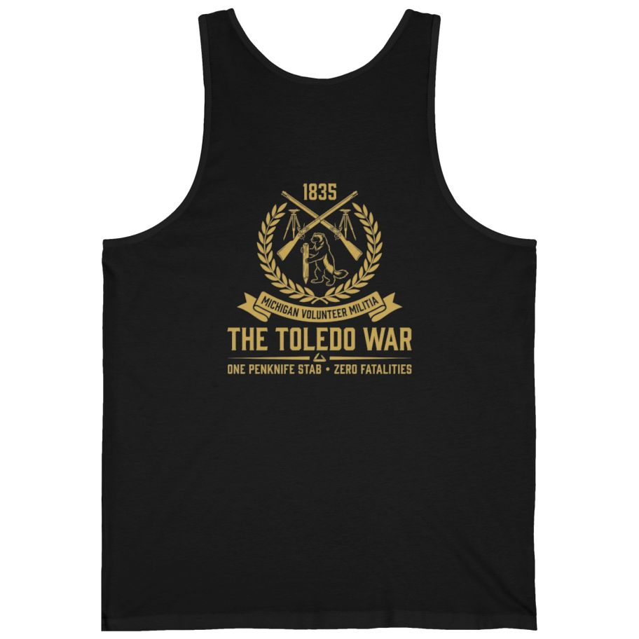 The Toledo War Michigan Volunteer Back Print Tank Top - Black back