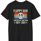 Floppy Disk Memorial Back Print T-Shirt - Black back