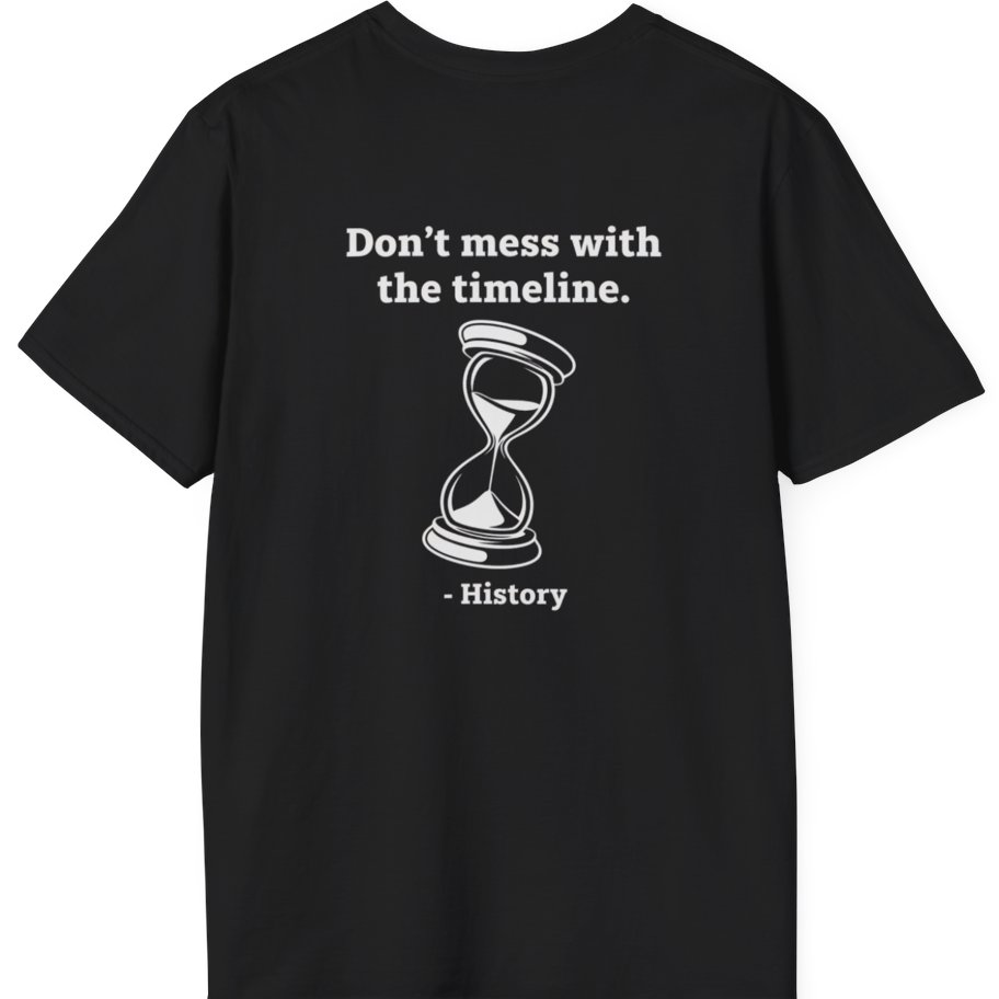Time Travel Paradox Back Print T-Shirt - Black back