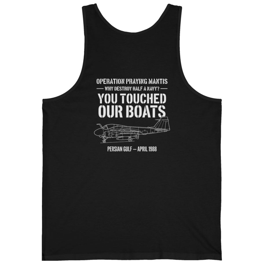 Operation Praying Mantis Back Print Tank Top - Black back