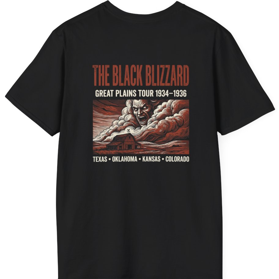 Black Blizzard Dust Tour Back Print T-Shirt - Black back