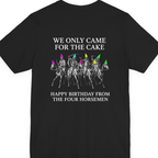 Four Horsemen Birthday Party Back Print Premium Tee - Black back