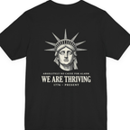 Lady Liberty We Are Thriving Back Print Premium Tee - Black back