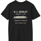 Css Hunley Submarine Memorial Back Print T-Shirt - Black back