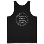 History Always Repeats Back Print Tank Top - Black back