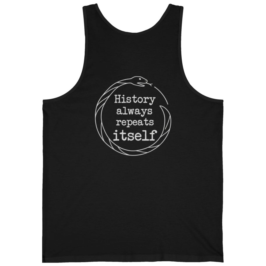 History Always Repeats Back Print Tank Top - Black back