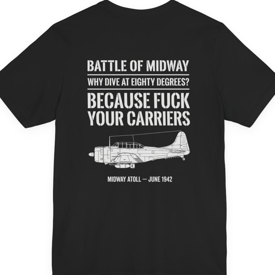 Battle of Midway Back Print Premium Tee - Black back