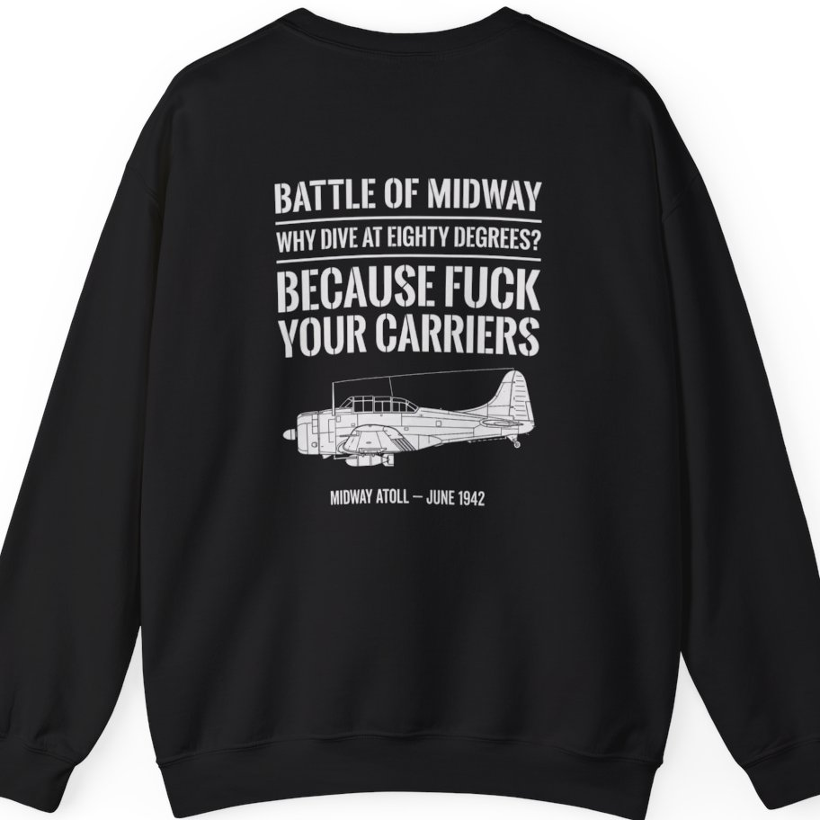 Battle of Midway Back Print Sweatshirt - Black back