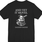 Galileo And Yet It Moves Back Print Premium Tee - Black back