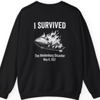 I Survived The Hindenburg Disaster Back Print Sweatshirt - Black back