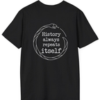 History Always Repeats Back Print T-Shirt - Black back