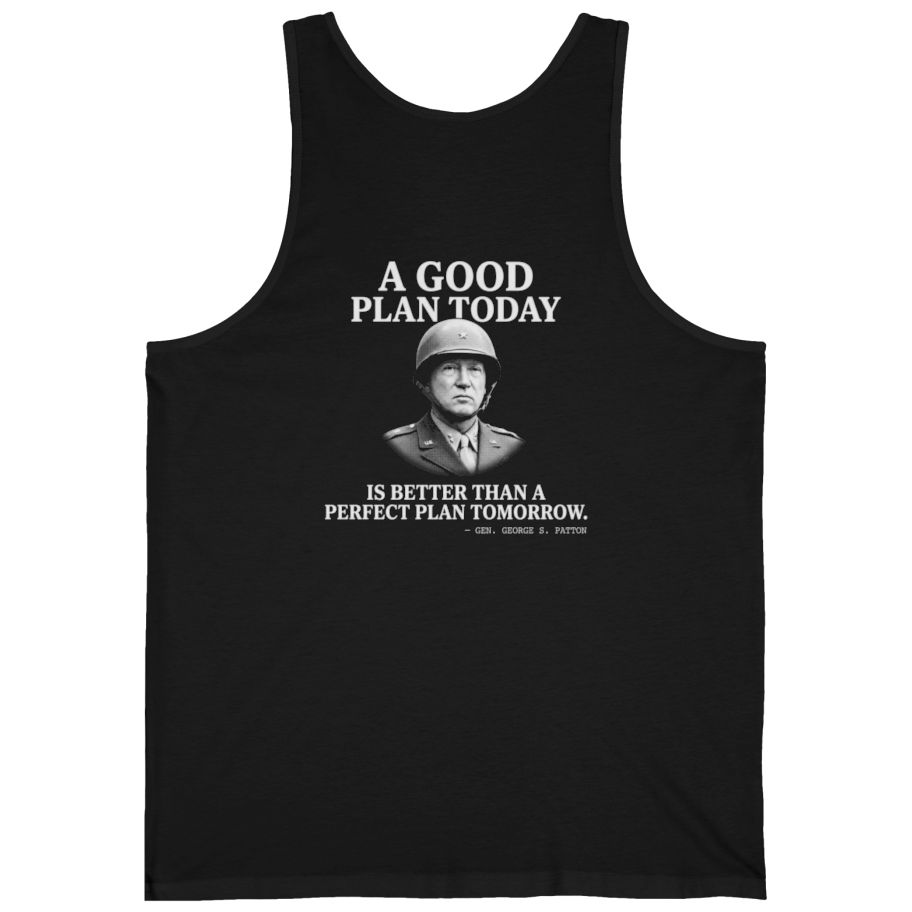 Patton Good Plan Back Print Tank Top - Black back
