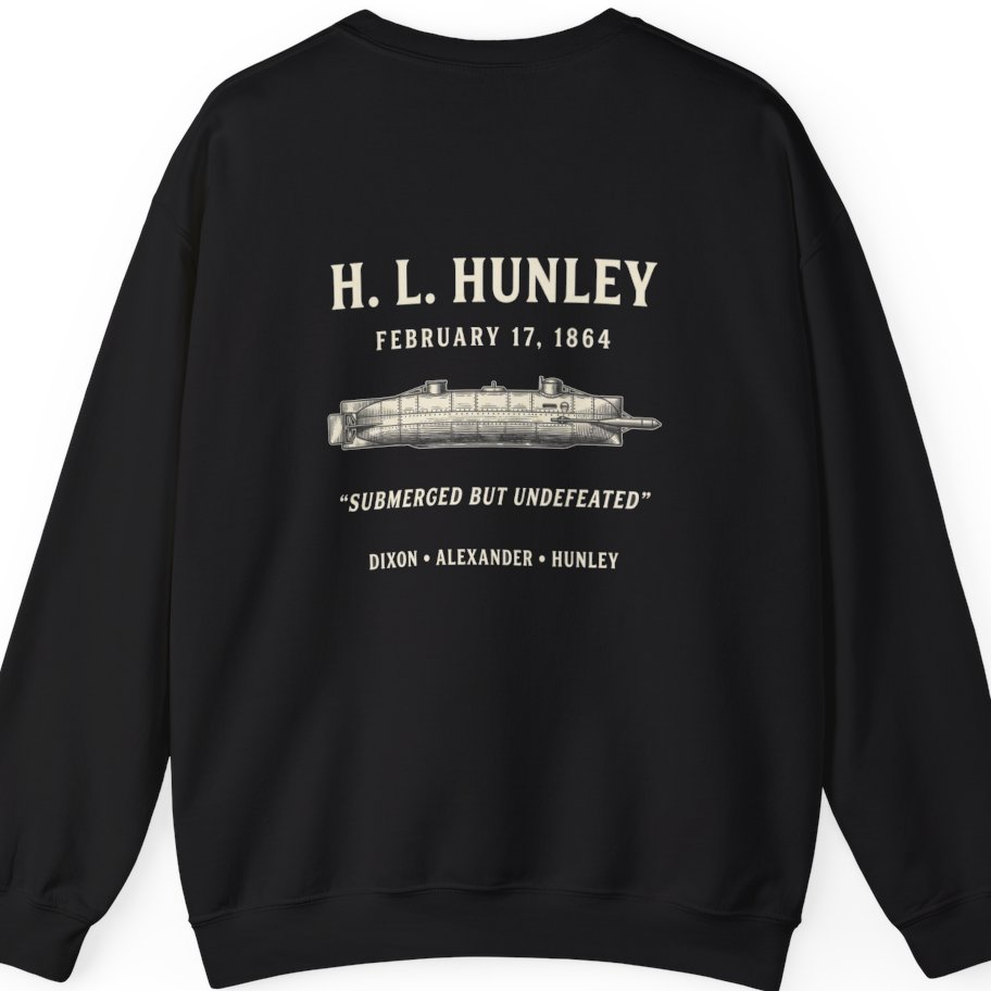 Css Hunley Submarine Memorial Back Print Sweatshirt - Black back