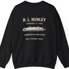 Css Hunley Submarine Memorial Back Print Sweatshirt - Black back