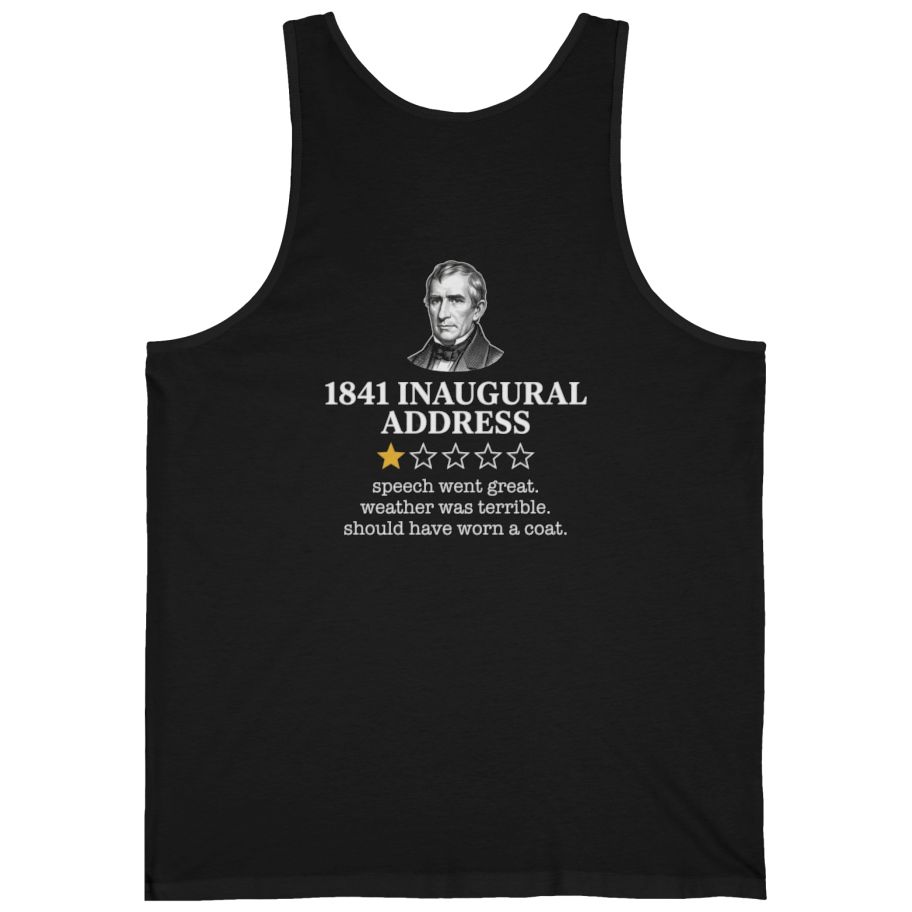 Inaugural Address Review Back Print Tank Top - Black back