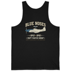 Blue Nosed Fighter Group Back Print Tank Top - Black back