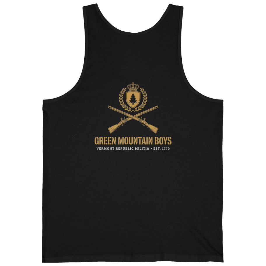 Green Mountain Boys Crest Back Print Tank Top - Black back