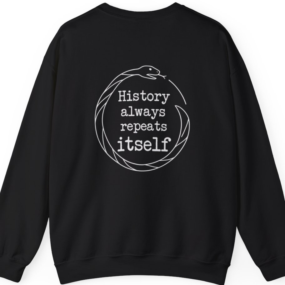 History Always Repeats Back Print Sweatshirt - Black back