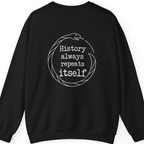History Always Repeats Back Print Sweatshirt - Black back