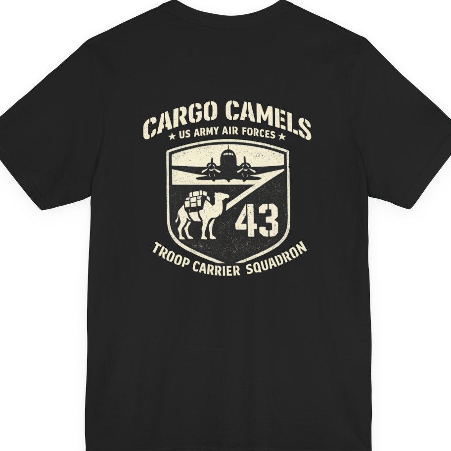 Cargo Camels WWII Usaaf Troop Back Print Premium Tee - Black back