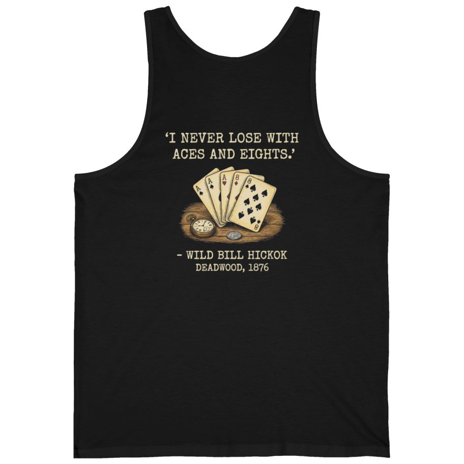 Dead Mans Hand Poker Back Print Tank Top - Black back