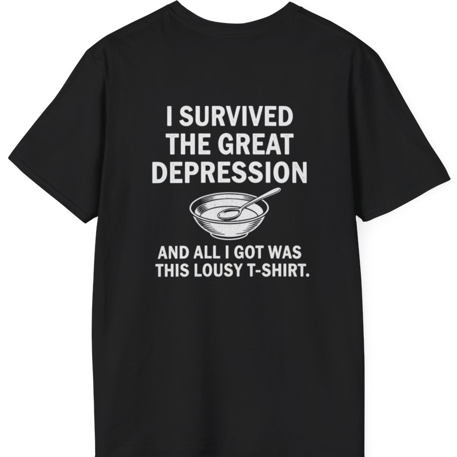 Great Depression Back Print T-Shirt - Black back