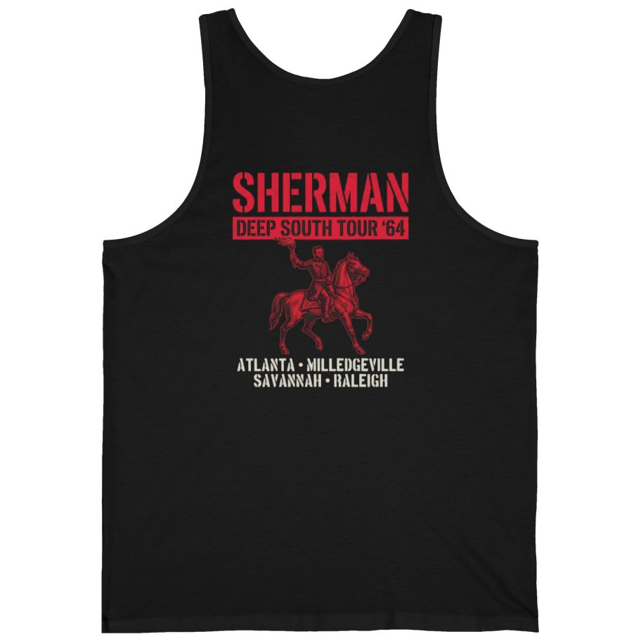 Sherman Deep South Tour Vintage Back Print Tank Top - Black back