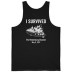 I Survived The Hindenburg Disaster Back Print Tank Top - Black back