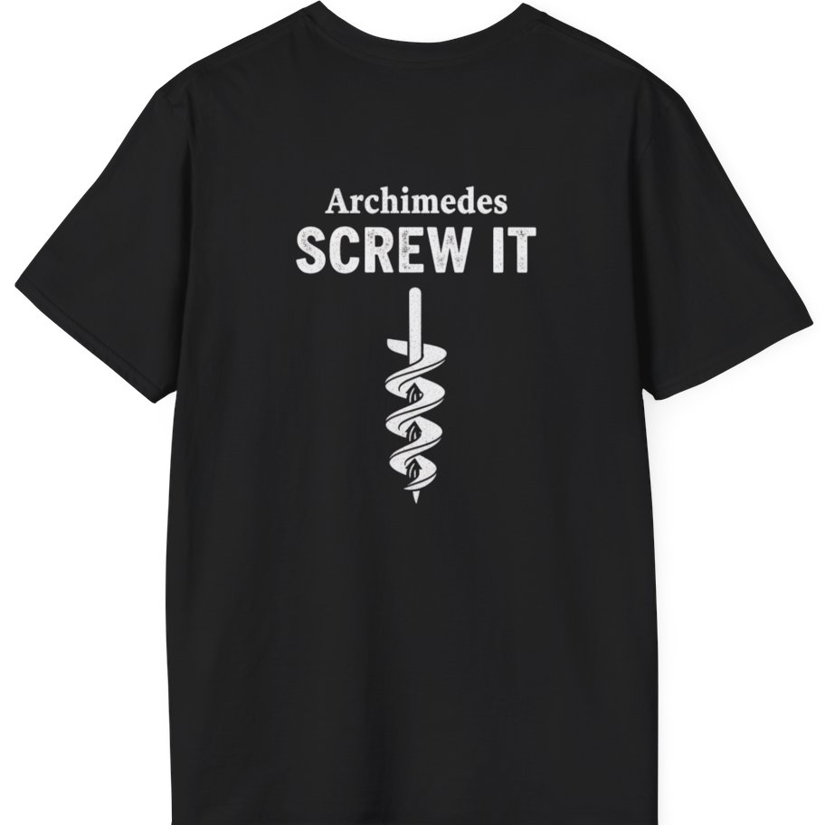 Archimedes Screw It Back Print T-Shirt - Black back