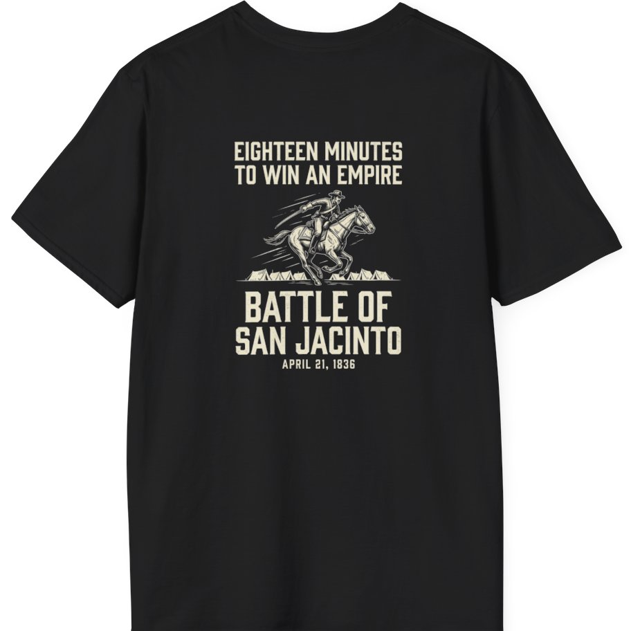 San Jacinto Eighteen Minutes Back Print T-Shirt - Black back