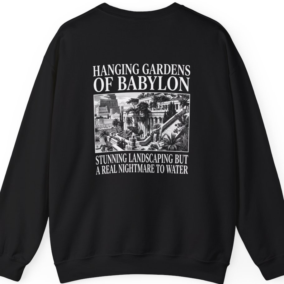 Hanging Gardens Landscaping Back Print Sweatshirt - Black back