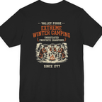 Valley Forge Winter Camping Back Print Premium Tee - Black back