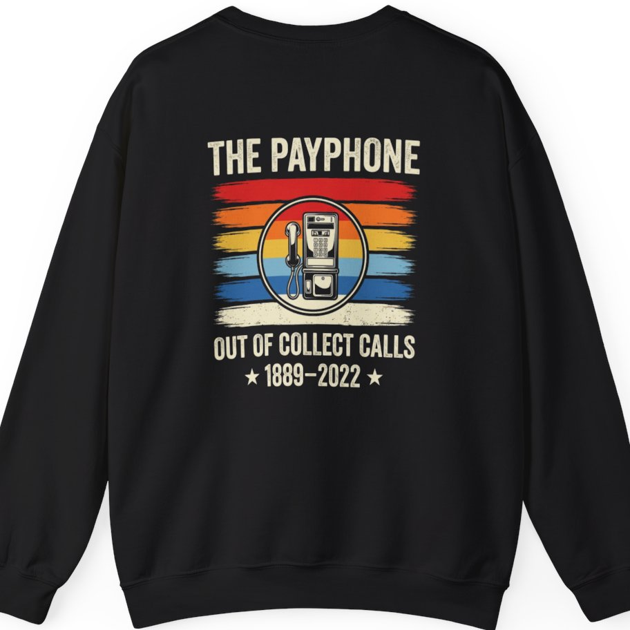 Public Payphone Memorial Back Print Sweatshirt - Black back