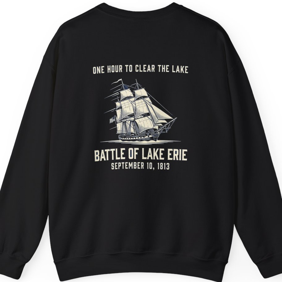 Battle of Lake Erie Back Print Sweatshirt - Black back