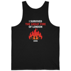 I Survived The Great Fire Back Print Tank Top - Black back