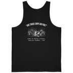 Spanish Armada Fire Ships Back Print Tank Top - Black back