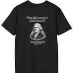 Thomas Jefferson Procrastination Double Spaced Back Print T-Shirt - Black back