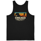 Chicago Great Fire 5K Retro Back Print Tank Top - Black back